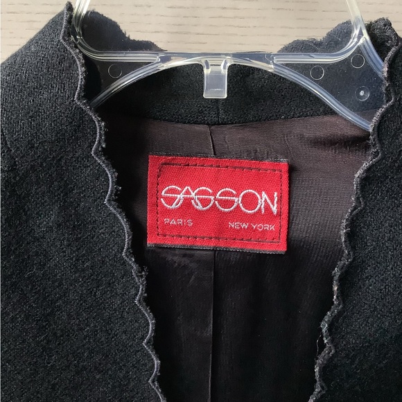 VINTAGE SASSON WOMEN’S BLAZER JACKET  - BLACK - SIZE M - Picture 5 of 5